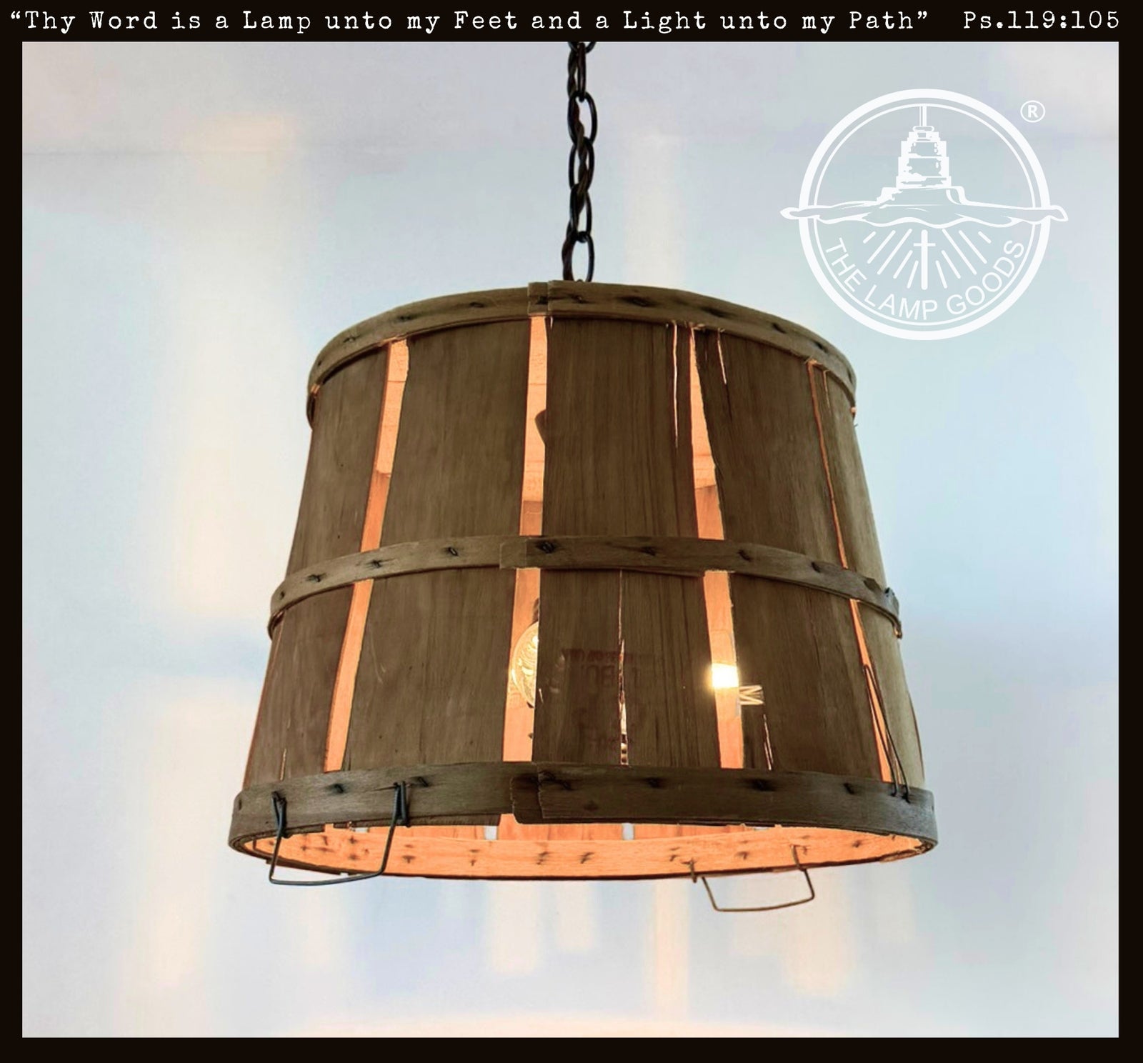 Salvaged Orchard Basket Pendant Light