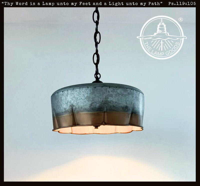 Old Barn Copper Band Galvanized Pendant Light - The Lamp Goods