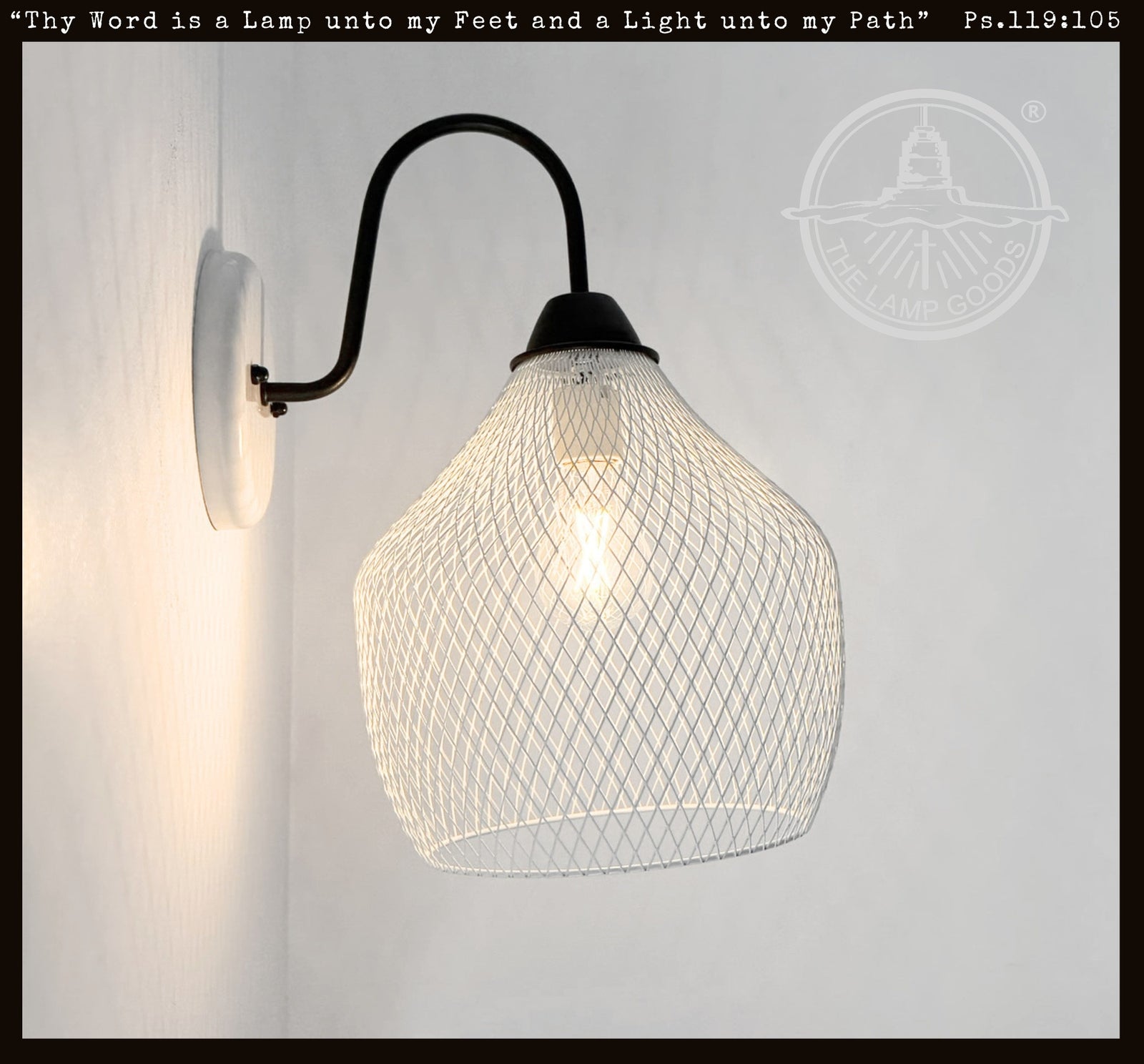 White Farmstead Wire Lantern Wall Sconce - The Lamp Goods