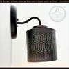 Small Industrial Hexline Metal Bronze Accent Wall Sconce - The Lamp Goods