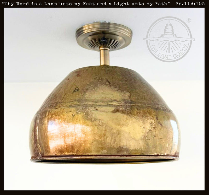 GOLD Rustic Bucket Farmhouse Ceiling Light - The Lamp Goods