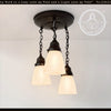 Frosted Vintage Holophane Ceiling Light Trio - The Lamp Goods