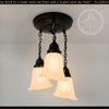 Vintage Angled Ribbed Ceiling Light Trio - The Lamp Goods