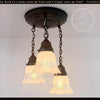 Victorian Vintage Ribbed Ceiling Light Trio - The Lamp Goods