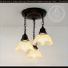 Clear Factory Holophane Ceiling Light Trio - The Lamp Goods