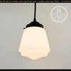 Vintage Milk Glass Stepped Bell Pendant Light - The Lamp Goods