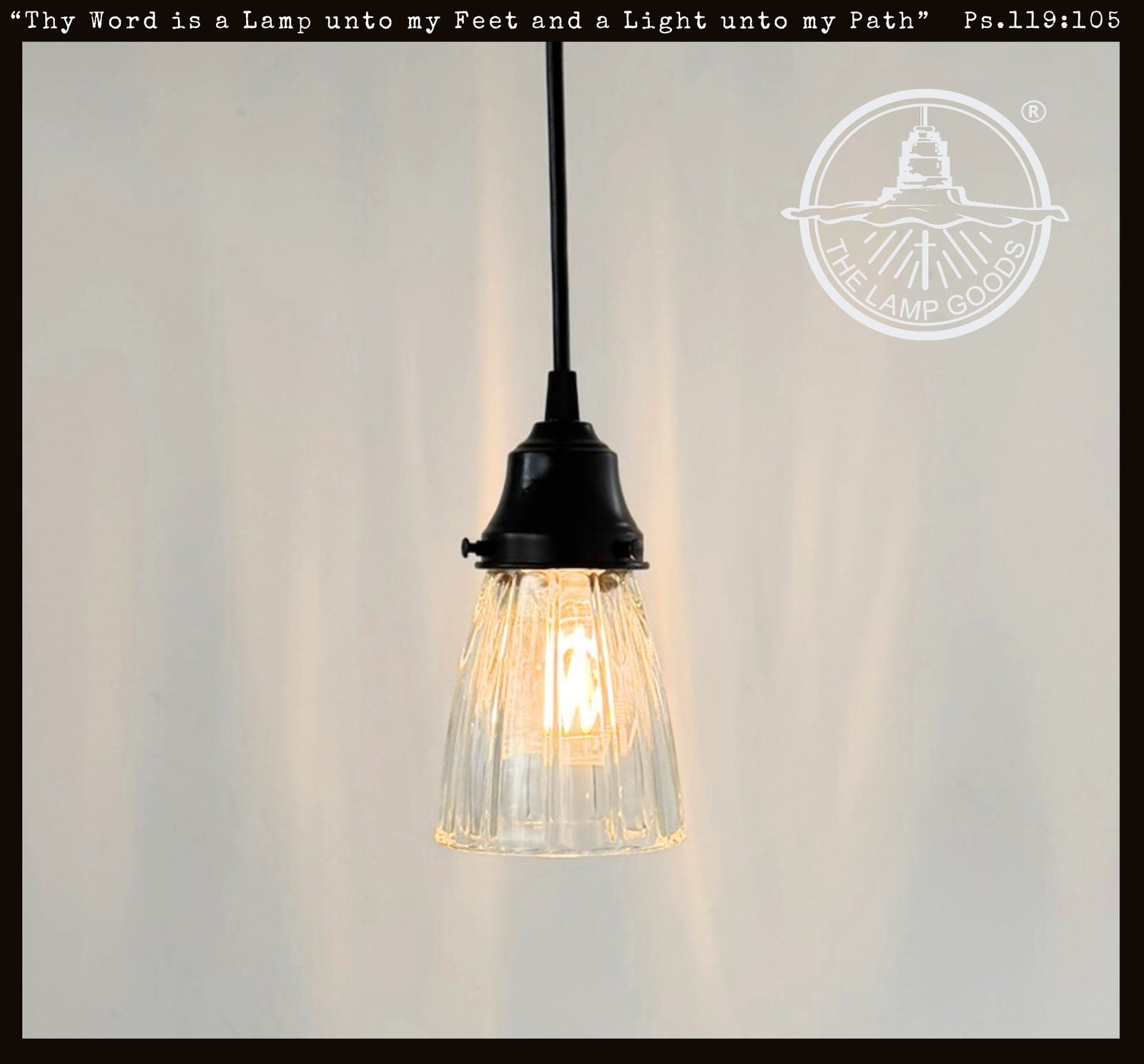 Classic Clear Ribbed Glass Pendant Light - The Lamp Goods