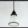 Green Rim Frosted Holophane Pendant - The Lamp Goods