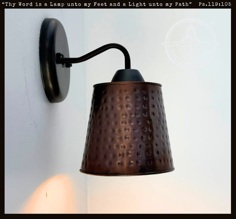 Rustic Hammered Copper Wall Sconce - The Lamp Goods