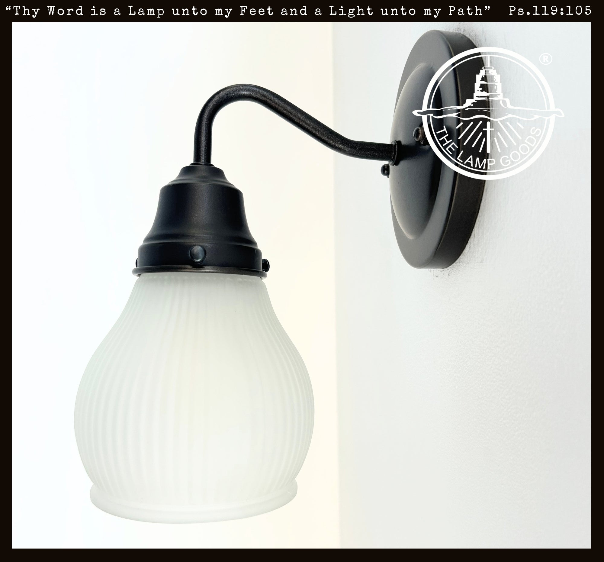 Holophane Fluted Pear Frosted Glass Wall Sconce