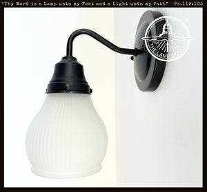 Holophane Fluted Pear Frosted Glass Wall Sconce