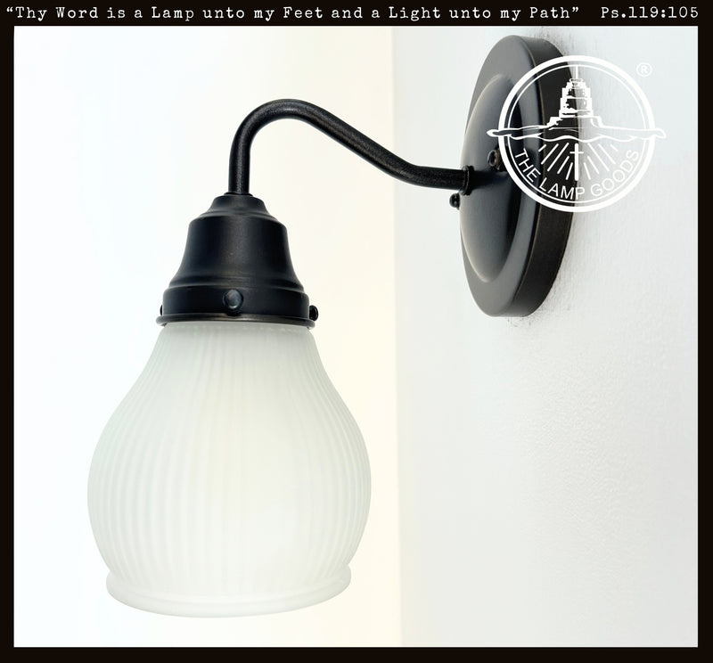 Holophane Fluted Pear Frosted Glass Wall Sconce or Pendant Light - The Lamp Goods