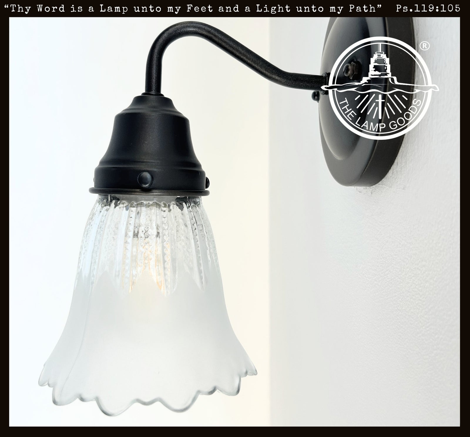 Scalloped Frost and Clear Delicate Hobnail Glass Wall Sconce