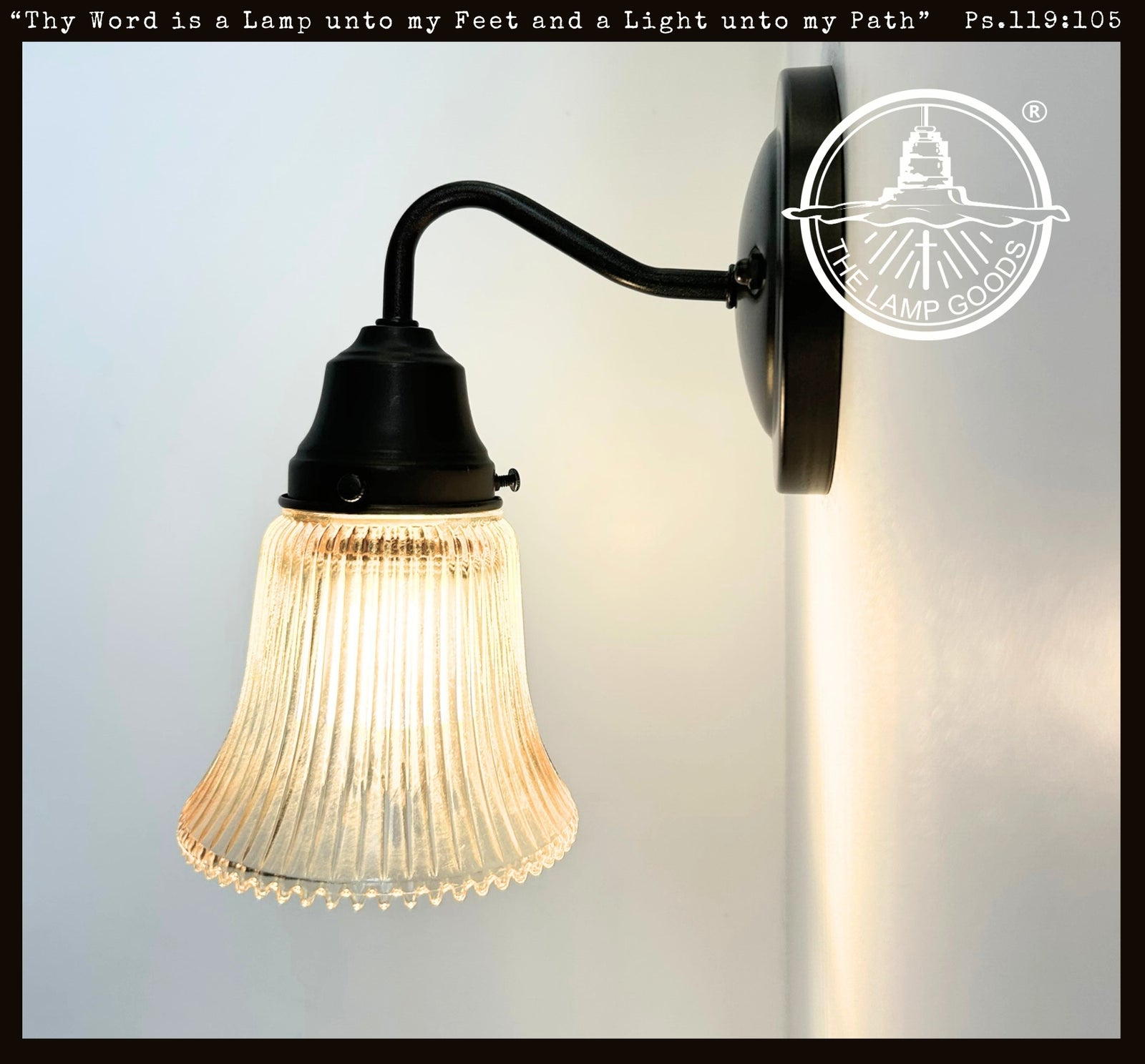 Amber Holophane Clear Glass Wall Sconce