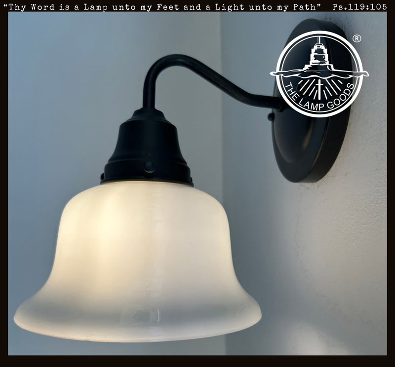 Traditional 1940's Milk Glass Bell Wall SCONCE Lighting - The Lamp Goods