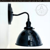 Small Black Enamel Farmhouse Wall Sconce Lighting