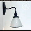 Petite White Enamel Farmhouse Wall Sconce Lighting