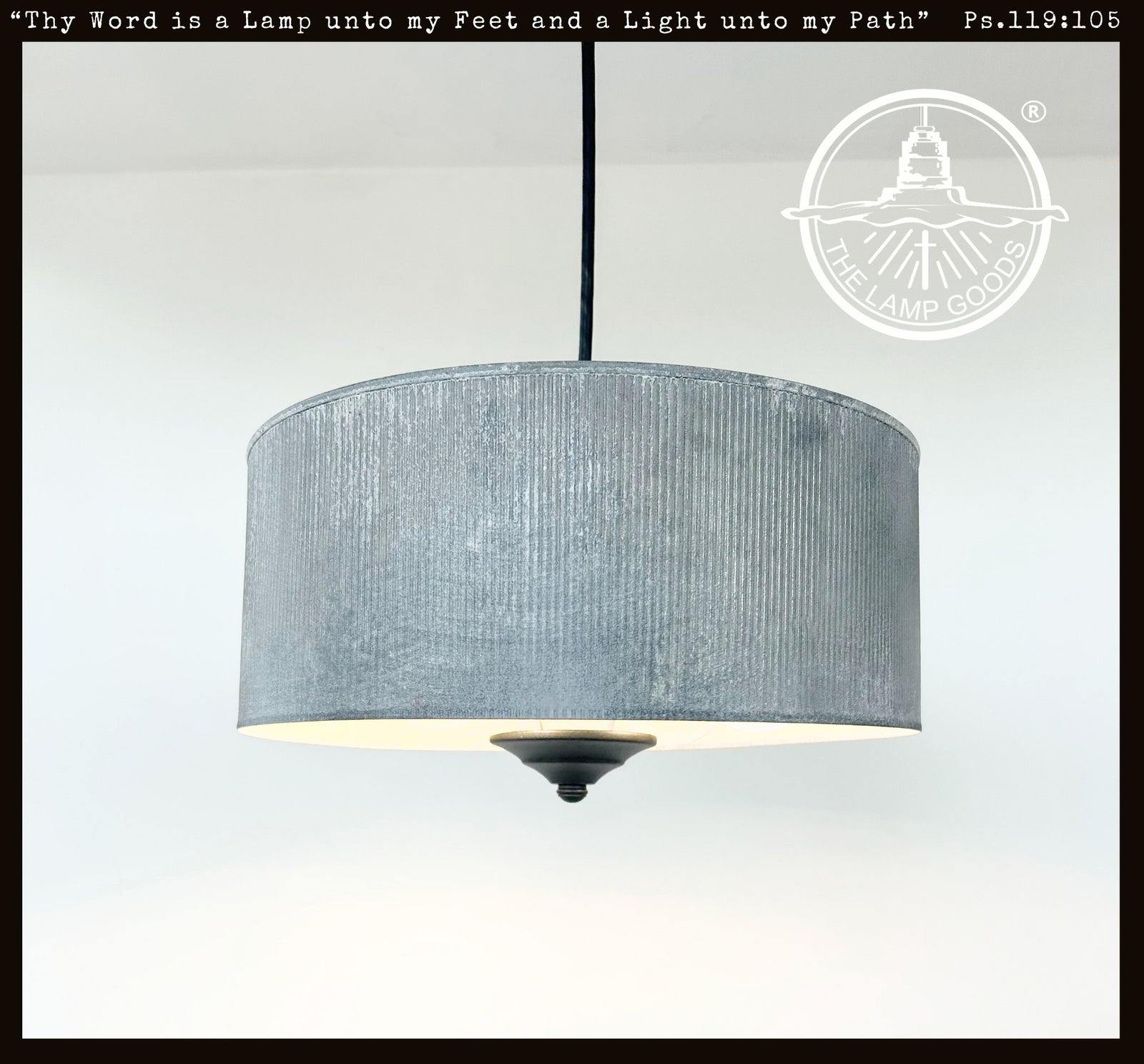 Galvanized Barn Drum Modern Farmhouse Pendant Light