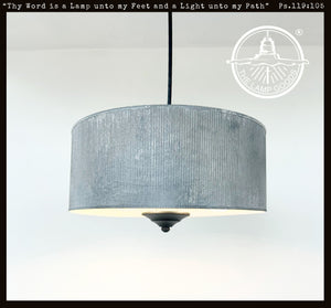 Galvanized Barn Drum Modern Farmhouse Pendant Light