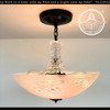 Floral Frost and Clear Vintage Antique Chandelier