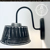 Black Ribbed Galvanized Wall Sconce
