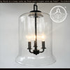 Extra Large Clear Seeded Glass Bell Pendant Light
