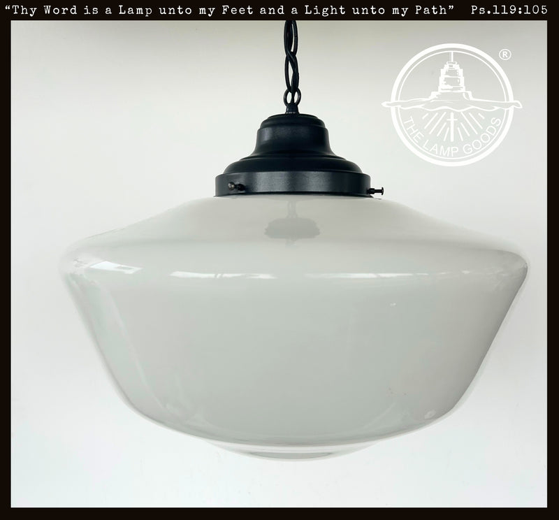 EXTRA Large Antique Schoolhouse Pendant Light - The Lamp Goods