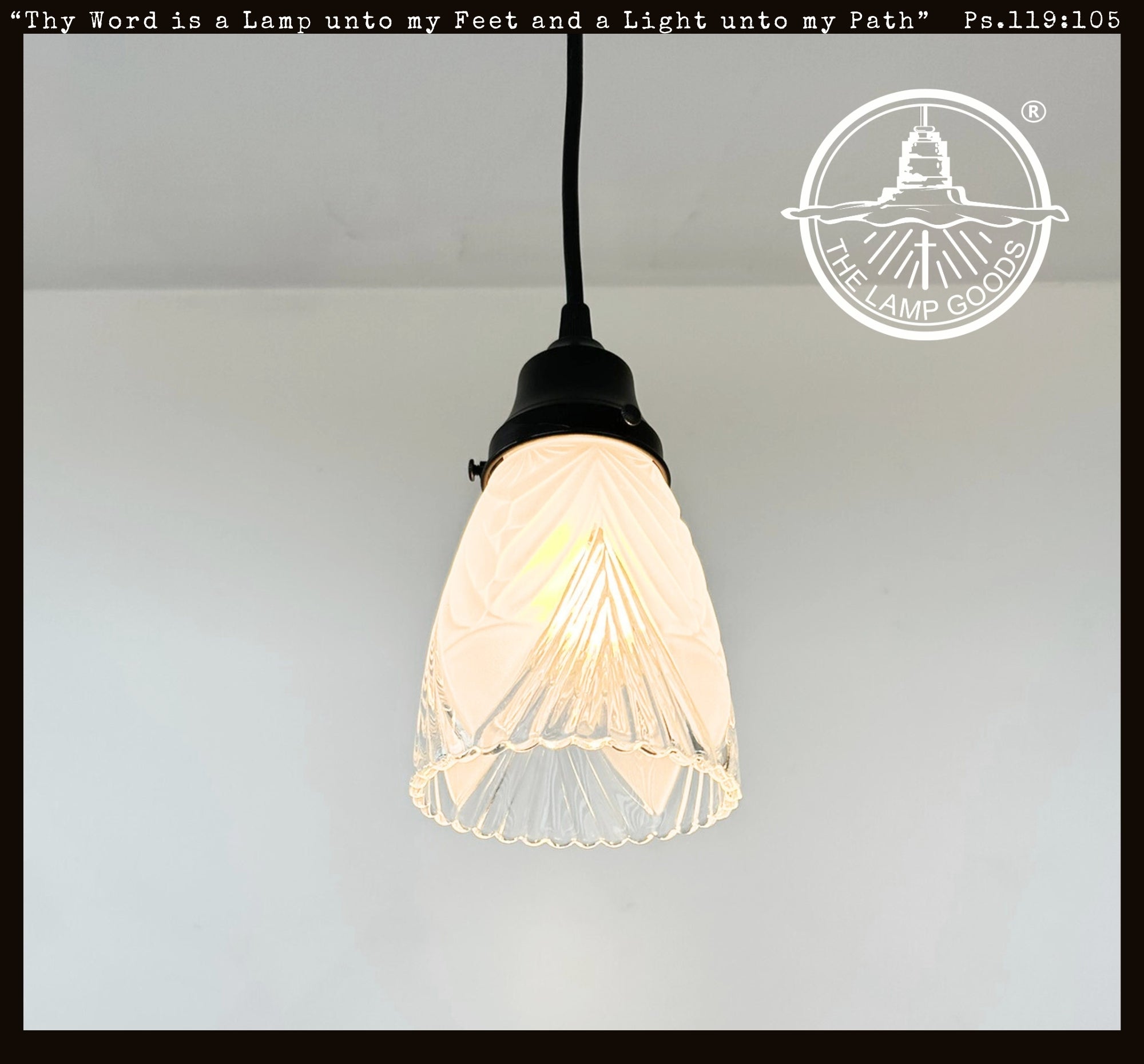 Clear And Frost Fan Ribbed Scallop Pendant Light/Wall Sconce
