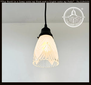 Clear And Frost Fan Ribbed Scallop Pendant Light/Wall Sconce
