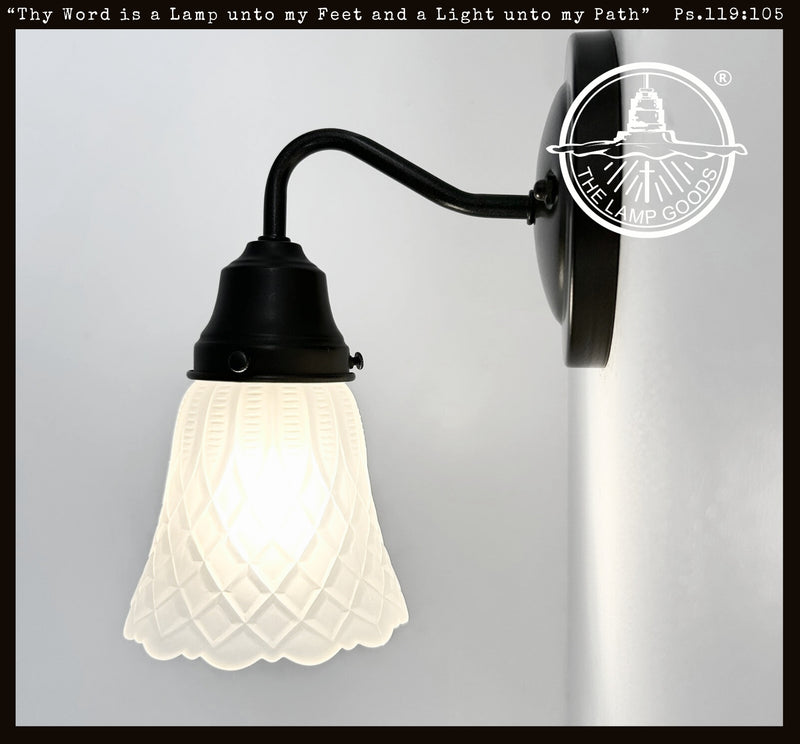 Frosted Diamond Quilted Glass Wall Sconce - The Lamp Goods