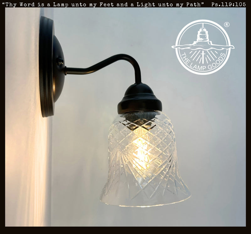 Clear Crosscut Crystal Style Wall Sconce - The Lamp Goods