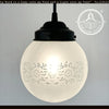 Frosted Floral and Cross Globe Pendant Light