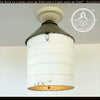 Rustic White Farmhouse Silo Ceiling Light