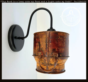 Rustic Weathered Milk Can Farmhouse Wall Sconce