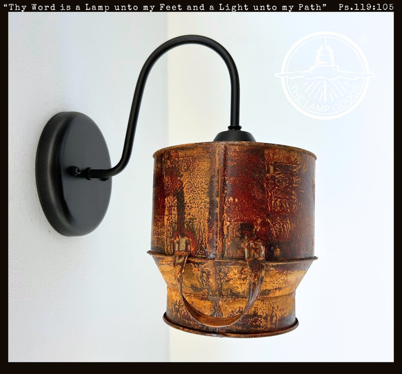 Rustic Weathered Milk Can Farmhouse Wall Sconce - The Lamp Goods