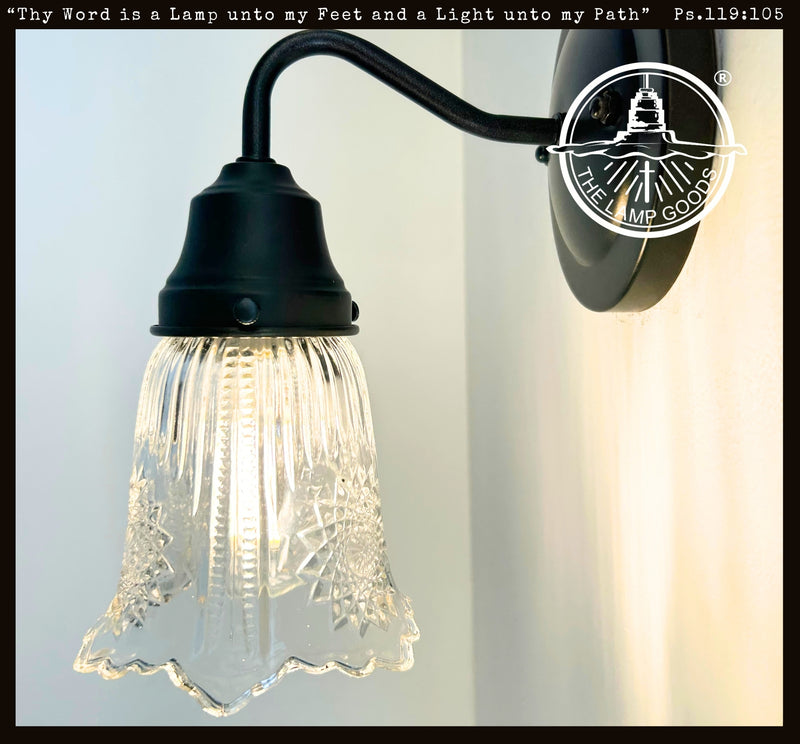 Antique Diamond Floral Flare Wall Sconce Light - The Lamp Goods