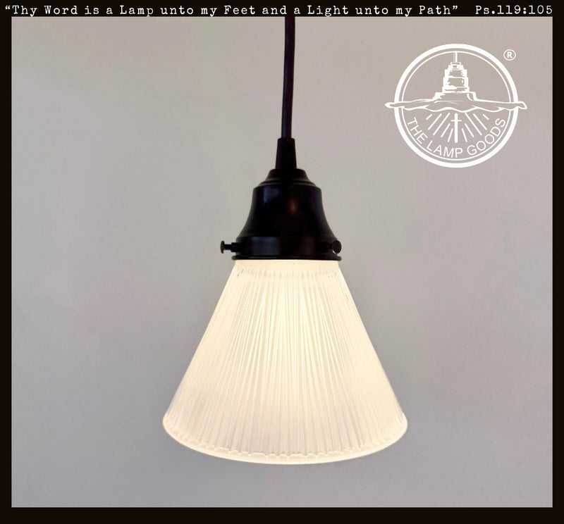 Frosted Vintage Small Holophane - The Lamp Goods