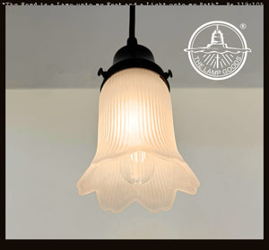 Vintage Frosted Tulip Glass Pendant Light