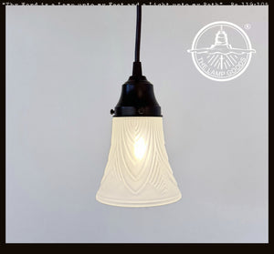 Frosted Embossed Feather Chevron Pendant