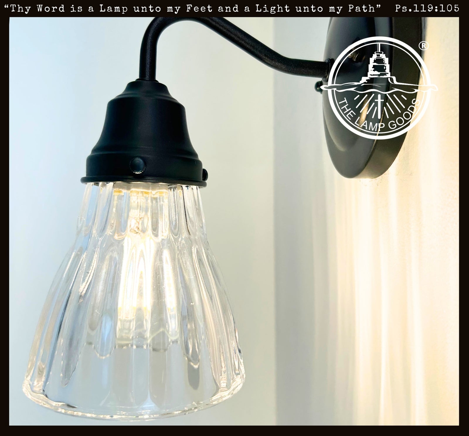 Thick Holophane Clear Glass Wall Sconce