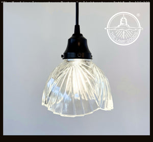 Clear Fan Ribbed Heavy Pressed Sunburst