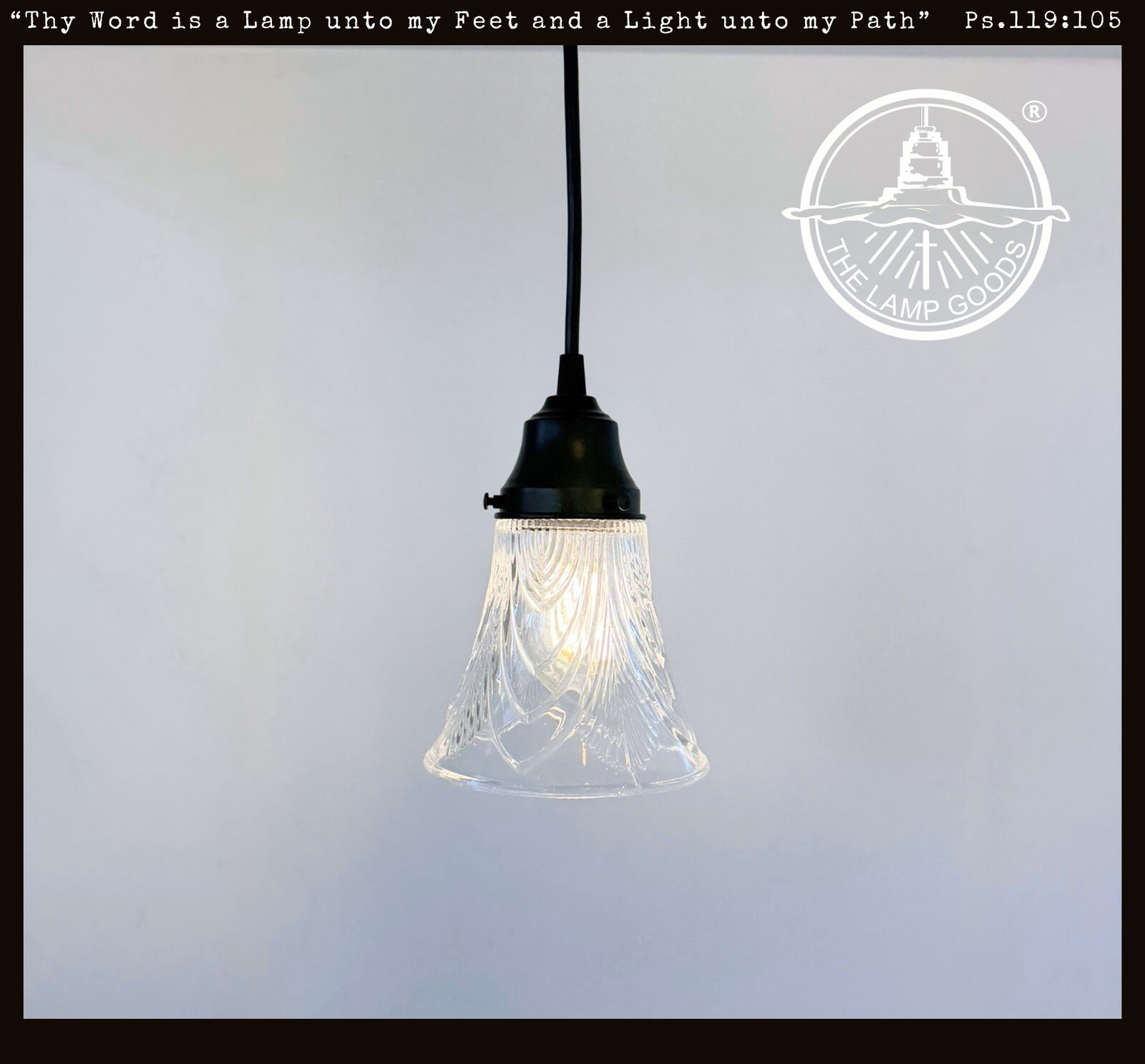 Clear Draped Chevron Single Glass Pendant