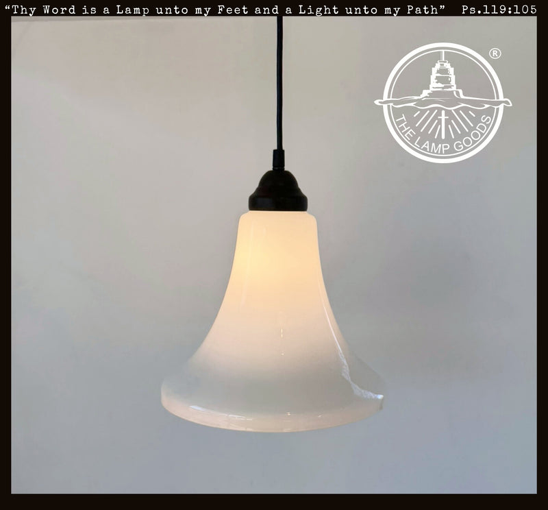 Opal Milk Glass Soft Bell Farmhouse Pendant - The Lamp Goods