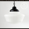 ORIGINAL SALVAGED SCHOOLHOUSE Heritage Milk Glass 1900's Pendant