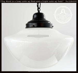 1920's Classic Extra Large Schoolhouse Pendant