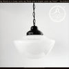Heritage Milk Glass Schoolhouse Pendant Single 12"