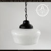 Beveled Schoolhouse Milk Glass Pendant