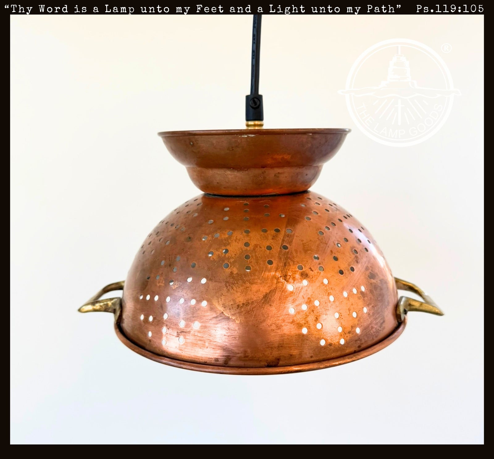 Artisan Copper Colander Pendant Light