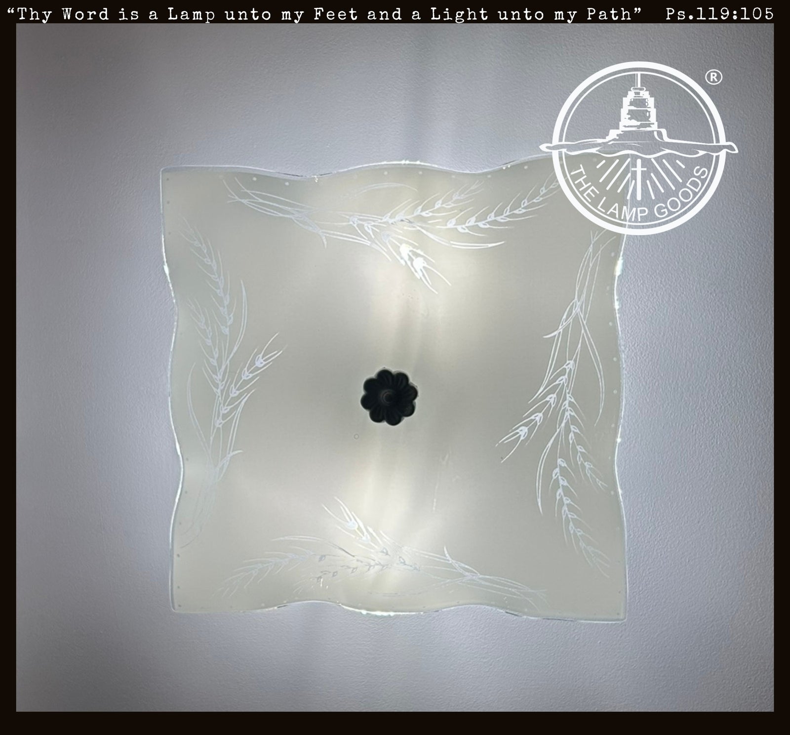 Harvest Sheaf Etched Glass Ceiling Light