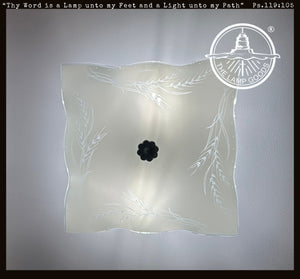 Harvest Sheaf Etched Glass Ceiling Light